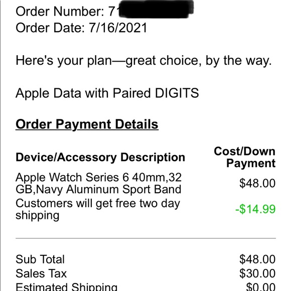 Apple Watch Series 6 40 MM Aluminum Blue - Picture 3 of 3